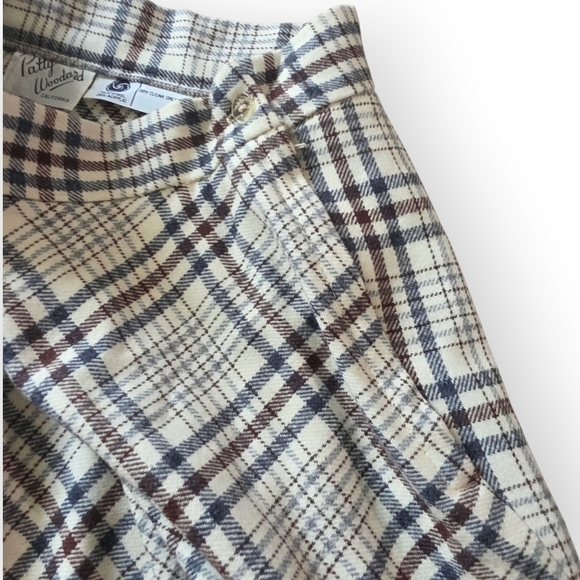 Vintage 50s/60s Patty Woodward A-line Plaid Wool Skirt, Size 7/8 - Picture 4 of 8